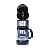 Sankey Cafetera de 12 Tazas | Filtro Permanente Lavable | Interruptor Iluminado | Negro