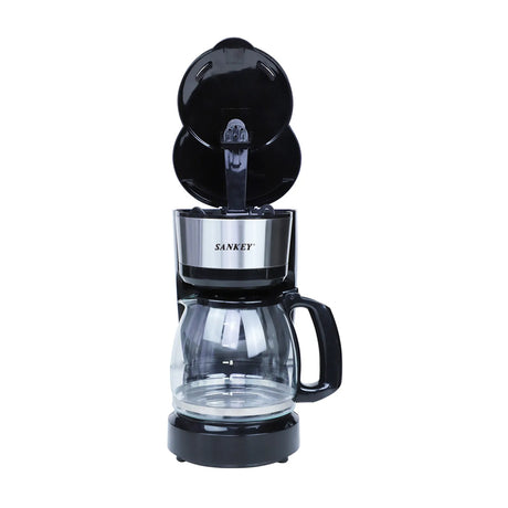 Sankey Cafetera de 12 Tazas | Filtro Permanente Lavable | Interruptor Iluminado | Negro