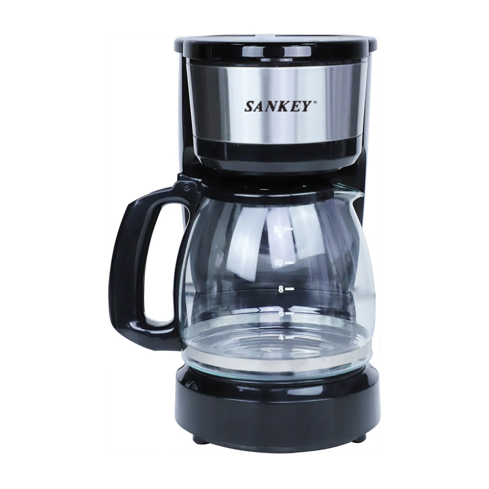 Sankey Cafetera de 12 Tazas | Filtro Permanente Lavable | Interruptor Iluminado | Negro
