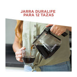 Black & Decker Cafetera de 12 Tazas | Tecnología Vortex | Multiprogramable | Smart Clean | Negro Plateado