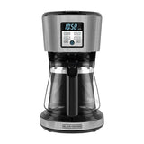 Black & Decker Cafetera de 12 Tazas | Tecnología Vortex | Multiprogramable | Smart Clean | Negro Plateado