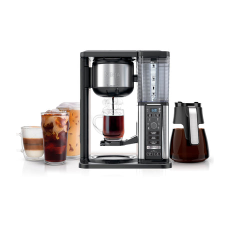 Ninja Cafetera de Especialidad de 10 Tazas | 4 Estilos de Preparación | Espumador Plegable | Negro