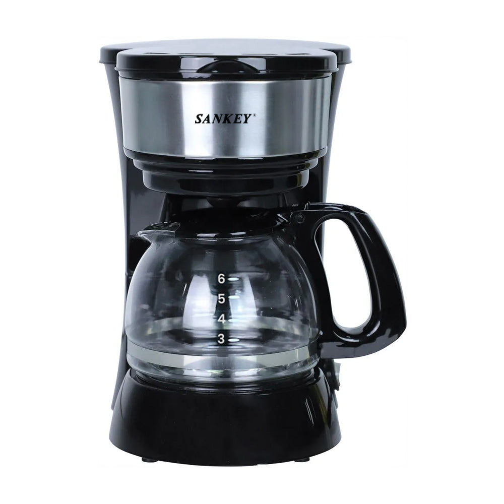 Sankey Cafetera de 6 Tazas | Filtro Permanente Lavable | Interruptor Iluminado | Negro