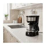Sankey Cafetera de 6 Tazas | Filtro Permanente Lavable | Interruptor Iluminado | Negro