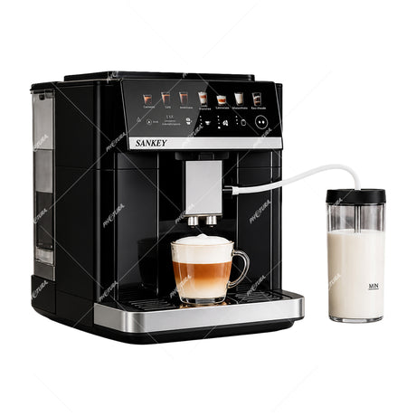 Sankey One Barista Cafetera | 15 Bares | Dual Cream | Panel Digital | 5 Modos | Molino Integrado | Negro