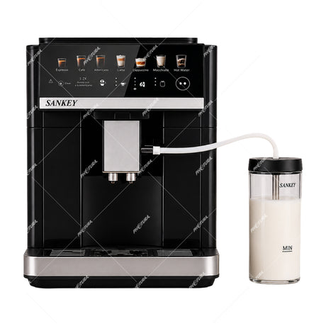 Sankey One Barista Cafetera | 15 Bares | Dual Cream | Panel Digital | 5 Modos | Molino Integrado | Negro