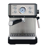 Sankey Cafetera de 2 Tazas | 20 Bares | Espresso | Espumador de Leche | Plateado Negro