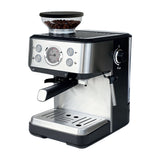 Sankey Cafetera de 2 Tazas | 20 Bares | Espresso | Molino Integrado | Espumador de Leche | Plateado Negro
