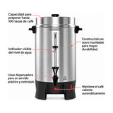 Black & Decker Cafetera Percoladora Comercial de 100 Tazas | Acero Inoxidable