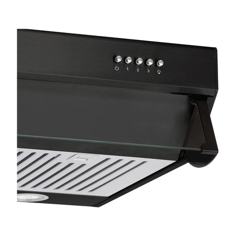 DRIJA Compatto 60 Black Extractor de Grasa | Tipo Compacto | 3 Velocidades | 1 Filtro de Carbón | 2 Filtros de Acero inoxidable | 260m3/H | Negro
