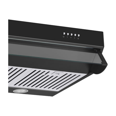 DRIJA Compatto 76 Black Extractor de Grasa | Tipo Compacto | 3 Velocidades | 1 Filtro de Carbón | 2 Filtros de Acero inoxidable | 260m3/H | Negro