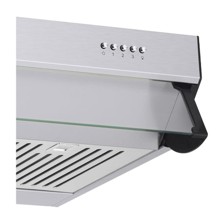DRIJA Compatto 90 Acero Extractor de Grasa | Tipo Compacto | 3 Velocidades | 1 Filtro de Carbón | 3 Filtros de Acero inoxidable | 260m3/H | Acero