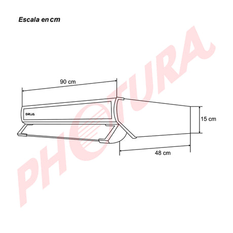 DRIJA Compatto 90 Acero Extractor de Grasa | Tipo Compacto | 3 Velocidades | 1 Filtro de Carbón | 3 Filtros de Acero inoxidable | 260m3/H | Acero