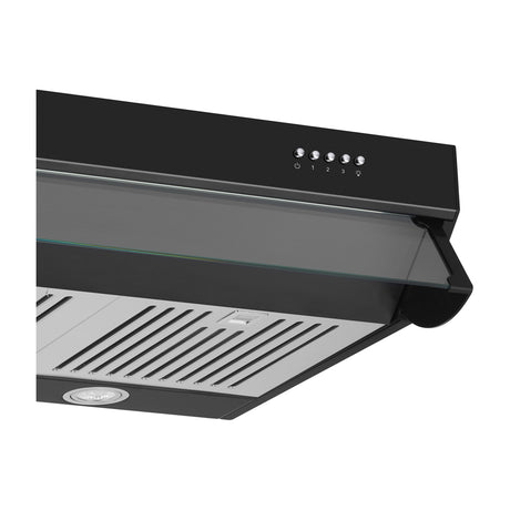 DRIJA Compatto 90 Black Extractor de Grasa | Tipo Compacto | 3 Velocidades | 1 Filtro de Carbón | 2 Filtros de Acero inoxidable | 260m3/H | Negro