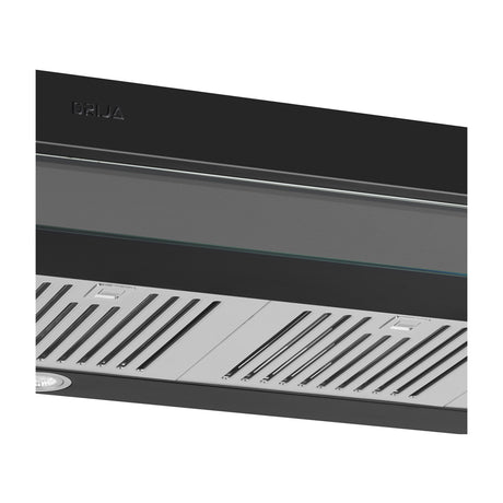 DRIJA Compatto 90 Black Extractor de Grasa | Tipo Compacto | 3 Velocidades | 1 Filtro de Carbón | 2 Filtros de Acero inoxidable | 260m3/H | Negro