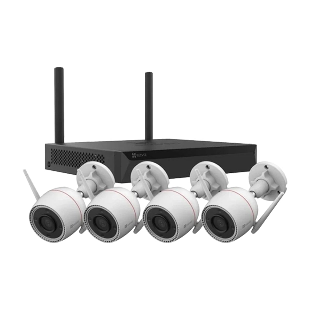 EZVIZ H3c 2K+ Kit de 4 Cámaras de Seguridad WiFi con NVR X5S | 2K+ | Visión Nocturna a Color | Detección de Movimiento | IP67 | Tecnología de Vídeo H.265