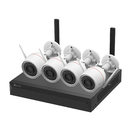 EZVIZ H3c 2K+ Kit de 4 Cámaras de Seguridad WiFi con NVR X5S | 2K+ | Visión Nocturna a Color | Detección de Movimiento | IP67 | Tecnología de Vídeo H.265