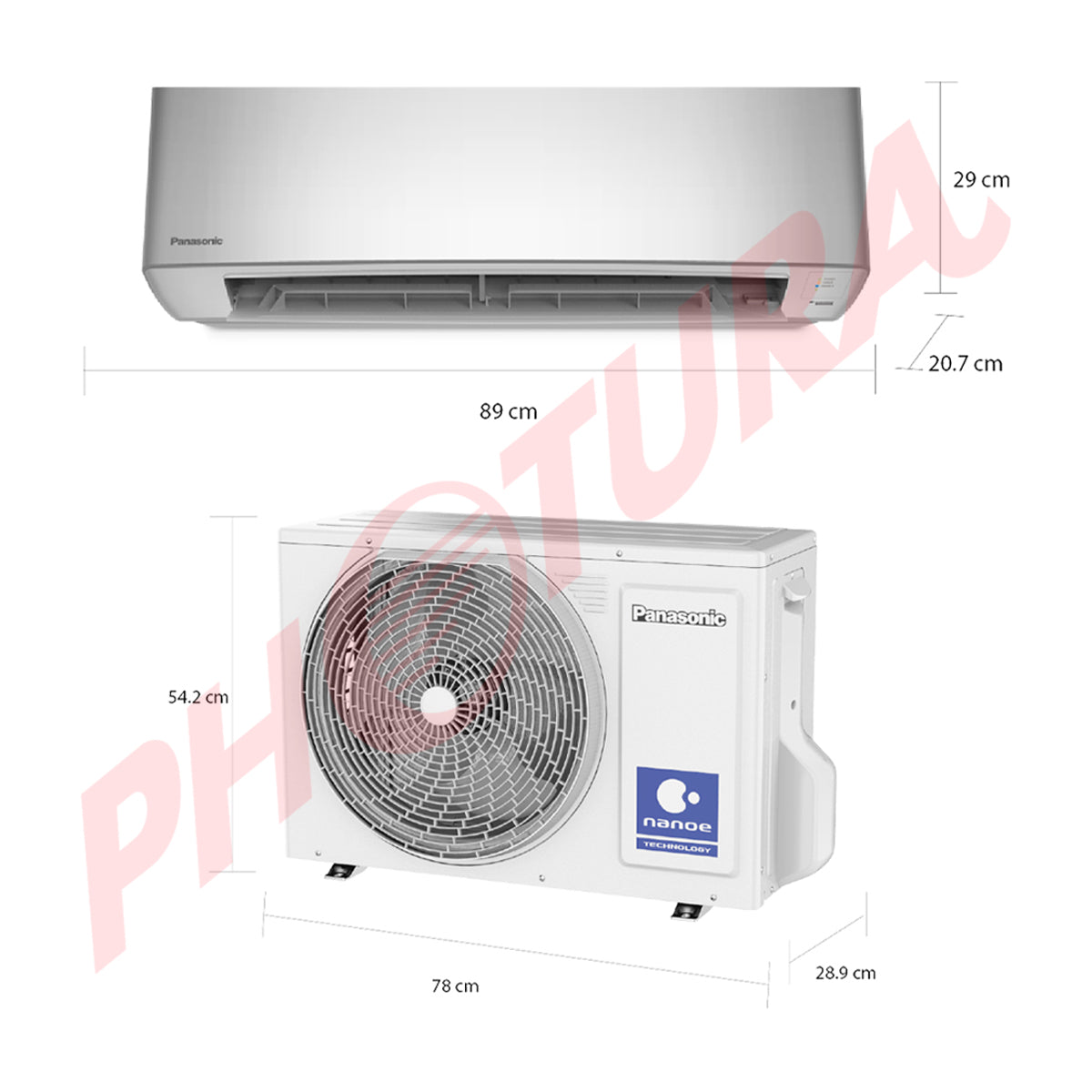 Panasonic Aire Acondicionado Split Premium Inverter 20,400 BTU | SEER 21 | nanoeX Mark 2 | WiFi Comfort Cloud | Filtro Antibacterial | Blue Fin | 220v | Gris