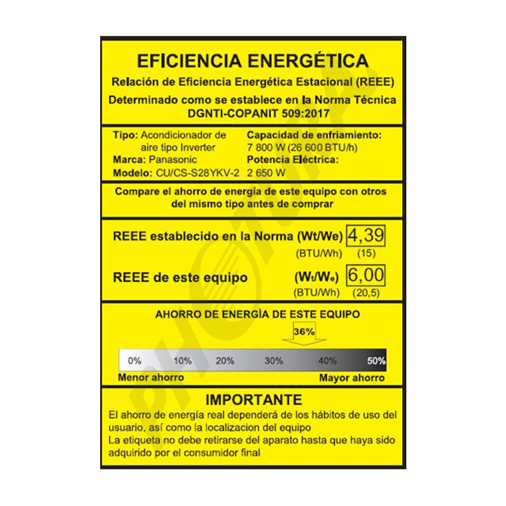 Panasonic Aire Acondicionado Split Premium Inverter 26,600 BTU | SEER 20.5 | nanoeX Mark 2 | WiFi Comfort Cloud | Filtro Antibacterial | Blue Fin | 220v | Gris