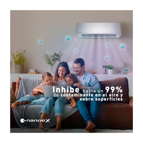 Panasonic Aire Acondicionado Split Premium Inverter 26,600 BTU | SEER 20.5 | nanoeX Mark 2 | WiFi Comfort Cloud | Filtro Antibacterial | Blue Fin | 220v | Gris