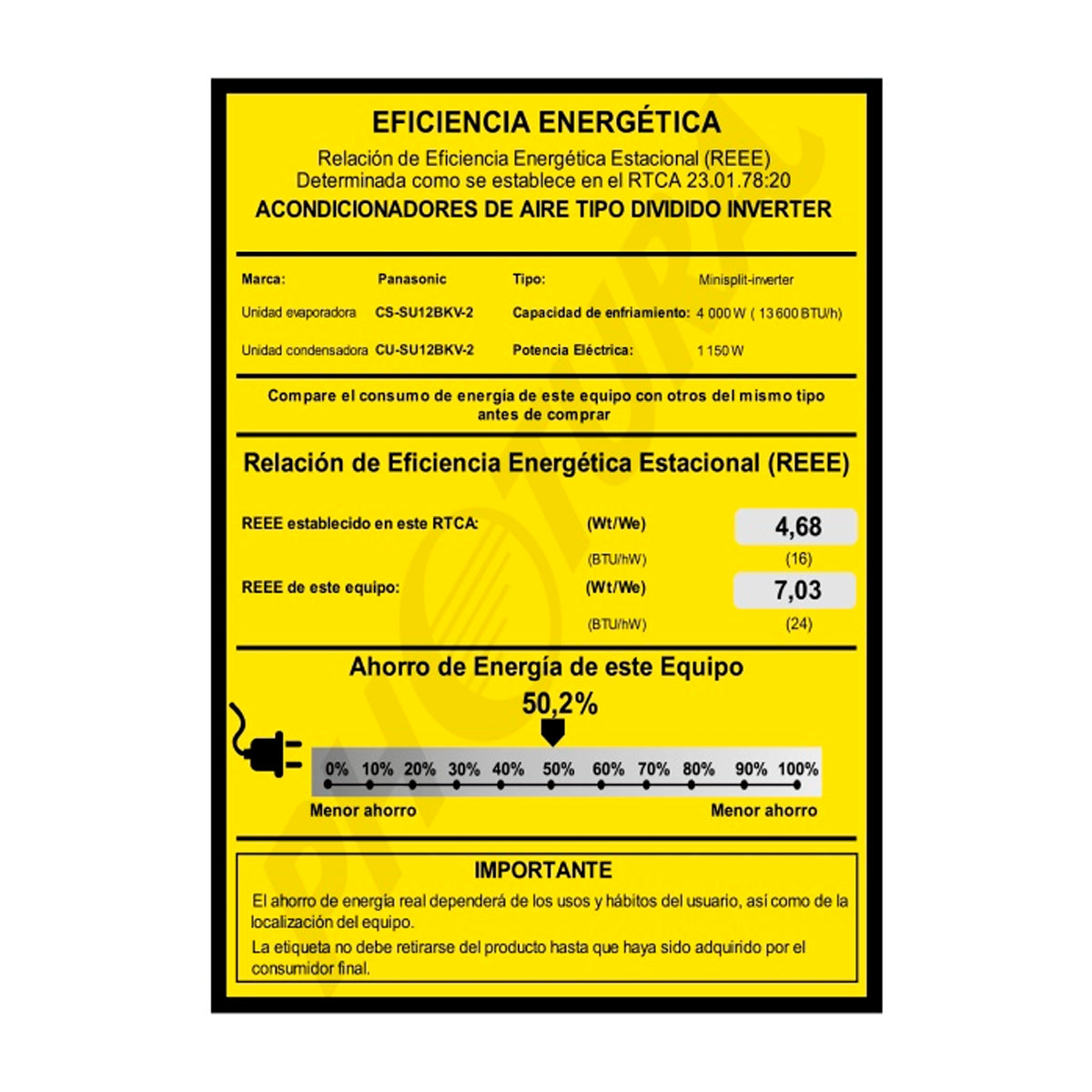Panasonic Aire Acondicionado Split Premium Inverter 13,600 BTU | SEER 24 | nanoeX Mark 2 | WiFi Comfort Cloud | Blue Fin | 220v | Gris