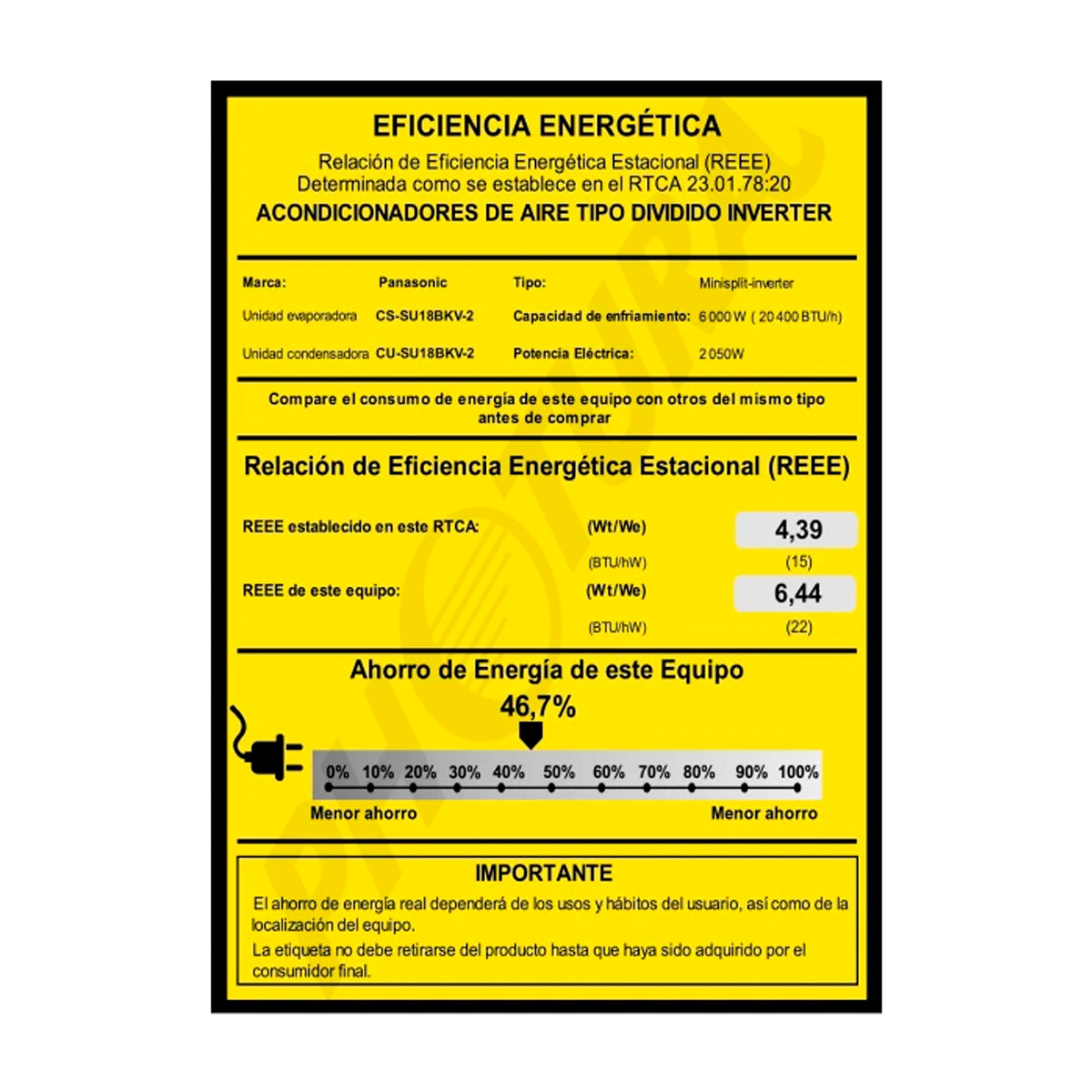 Panasonic Aire Acondicionado Split Premium Inverter 20,400 BTU | SEER 22 | nanoeX Mark 2 | WiFi Comfort Cloud | Blue Fin | 220v | Gris