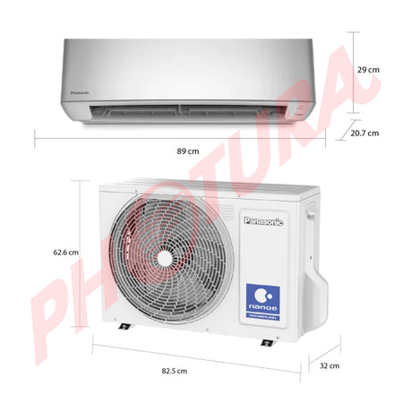 Panasonic Aire Acondicionado Split Premium Inverter 20,400 BTU | SEER 22 | SU | nanoeX Mark 2 | WiFi Comfort Cloud | Blue Fin | 220v | Gris