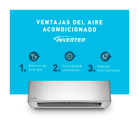 Panasonic Aire Acondicionado Split Premium Inverter 20,400 BTU | SEER 22 | SU | nanoeX Mark 2 | WiFi Comfort Cloud | Blue Fin | 220v | Gris