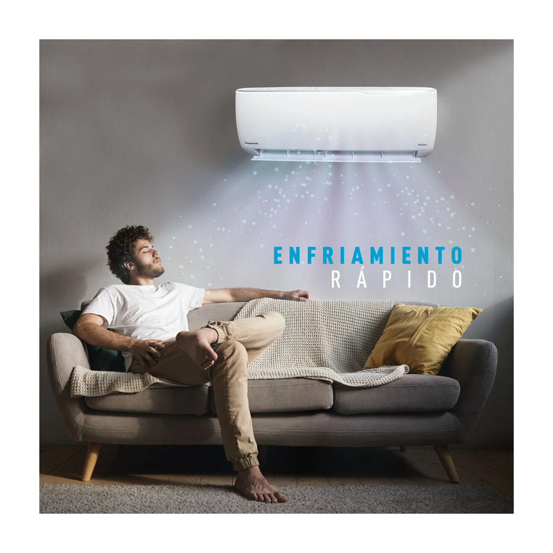 Panasonic Aire Acondicionado Split Inverter 12,000 BTU | YS | Enfriamiento Rápido | Blue Fin Condenser | 220v | Blanco