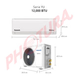Panasonic Aire Acondicionado Split Inverter  12,044 BTU | SEER 20 | YU | Enfriamiento Rápido | Blue Fin Condenser | IFeel | 220v | Blanco