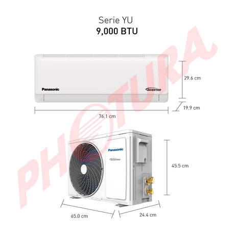 Panasonic Aire Acondicionado Split Inverter 9,212 BTU | SEER 20 | YU | Enfriamiento Rápido | Blue Fin Condenser | 220v | Blanco