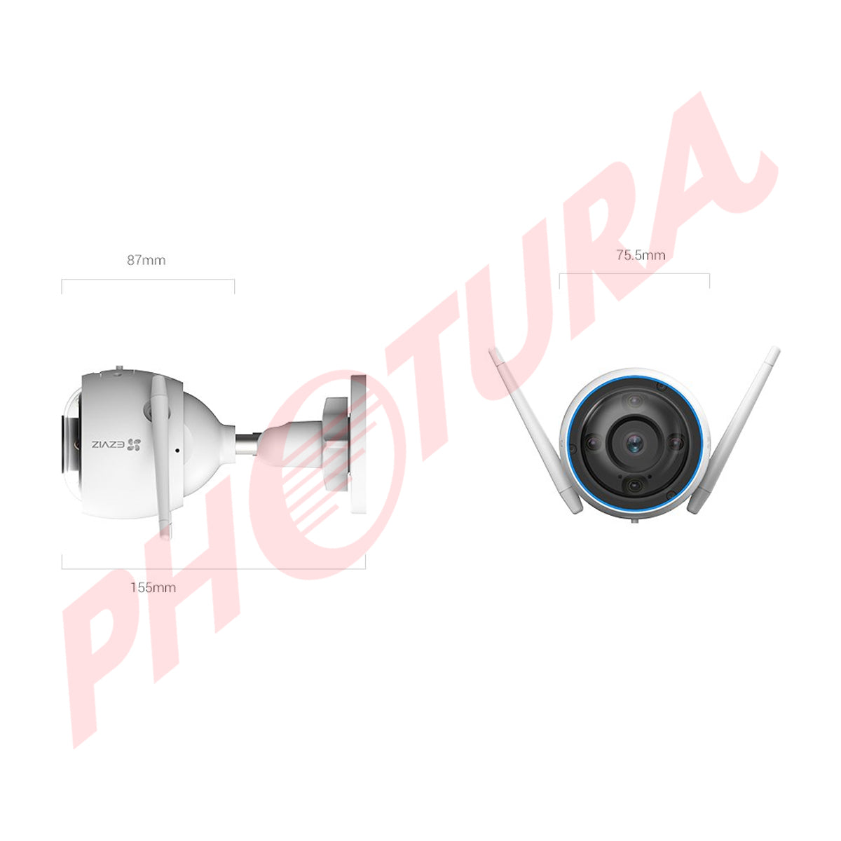 EZVIZ H3 Cámara de Seguridad WiFi para Casa | 3K | Visión Nocturna a Color | Detección de Movimiento | IP67 | Tecnología de Vídeo H.265