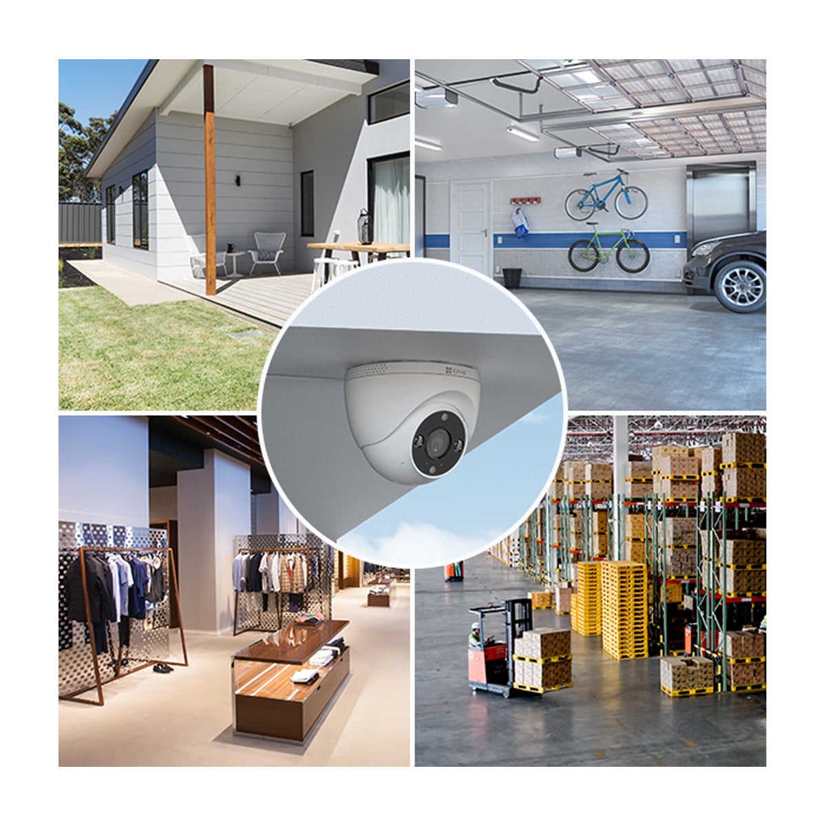 EZVIZ H4 PoE 2K Cámara de Seguridad WiFi para Casa | 2K | Visión Nocturna a Color | Alarma con Luz y Sonido | IP67 | Tecnología de Vídeo H.265