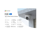 EZVIZ H4 Cámara de Seguridad WiFi para Casa | 2K | Visión Nocturna a Color | Alarma con Luz y Sonido | IP67 | Tecnología de Vídeo H.265