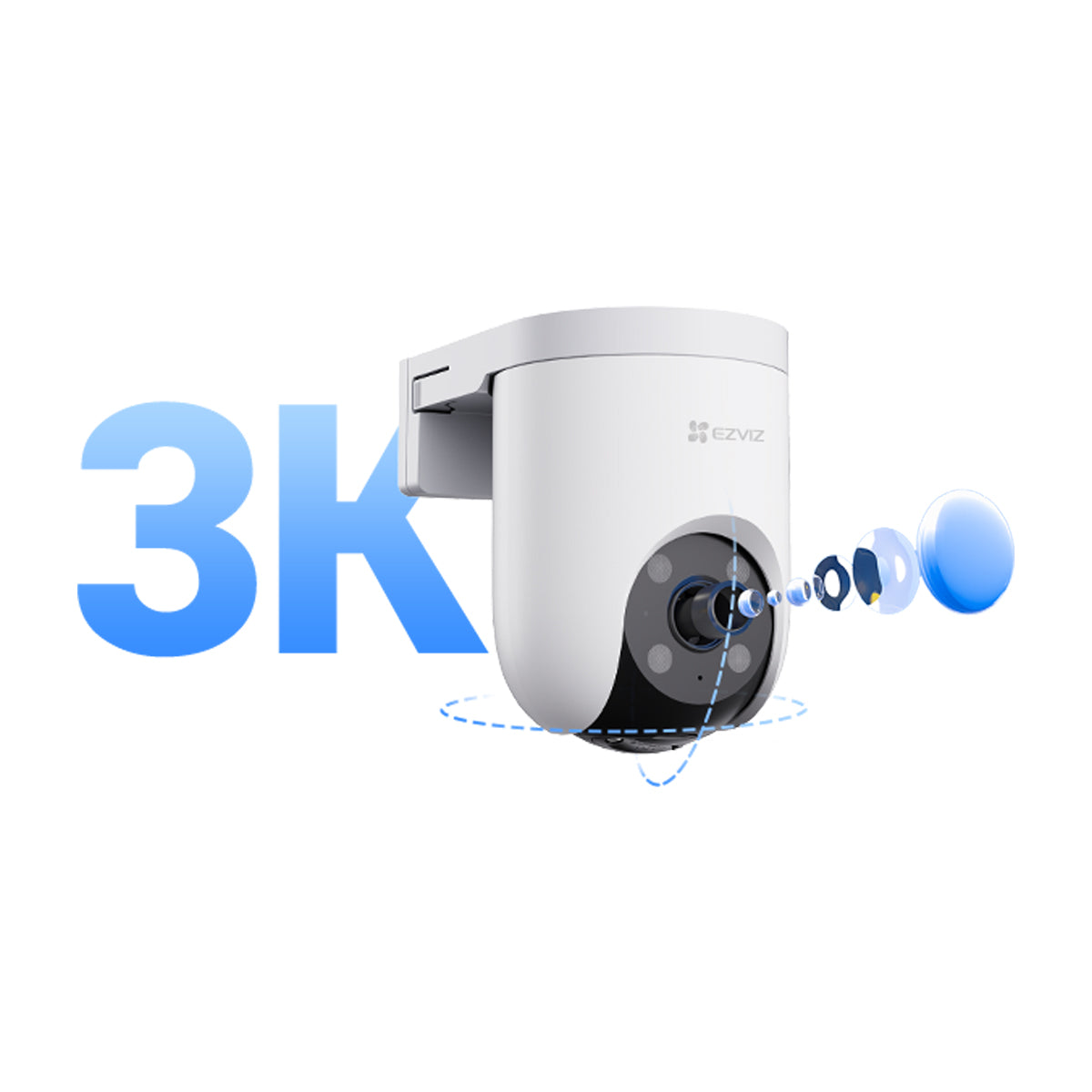 EZVIZ H8c Pro 4G Cámara de Seguridad WiFi para Casa | 3K | Visión Panorámica 360º | Conectividad dual 4G & Wi-Fi | Visión Nocturna a Color | Detección de Movimiento