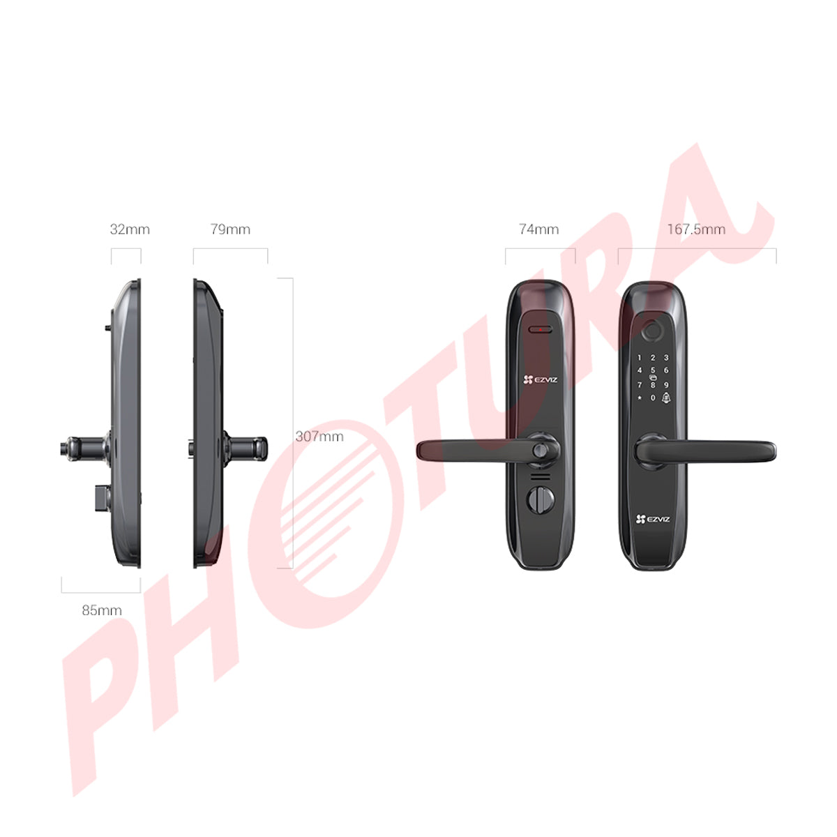 EZVIZ L2S Cerradura Inteligente con Huella Dactilar | Cuatro Métodos de Desbloqueo | Permite Códigos de Acceso Temporales | Alarma Antisabotaje
