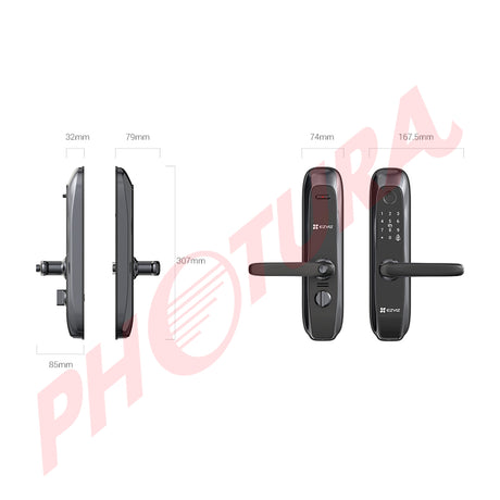 EZVIZ L2S Cerradura Inteligente con Huella Dactilar | Cuatro Métodos de Desbloqueo | Permite Códigos de Acceso Temporales | Alarma Antisabotaje
