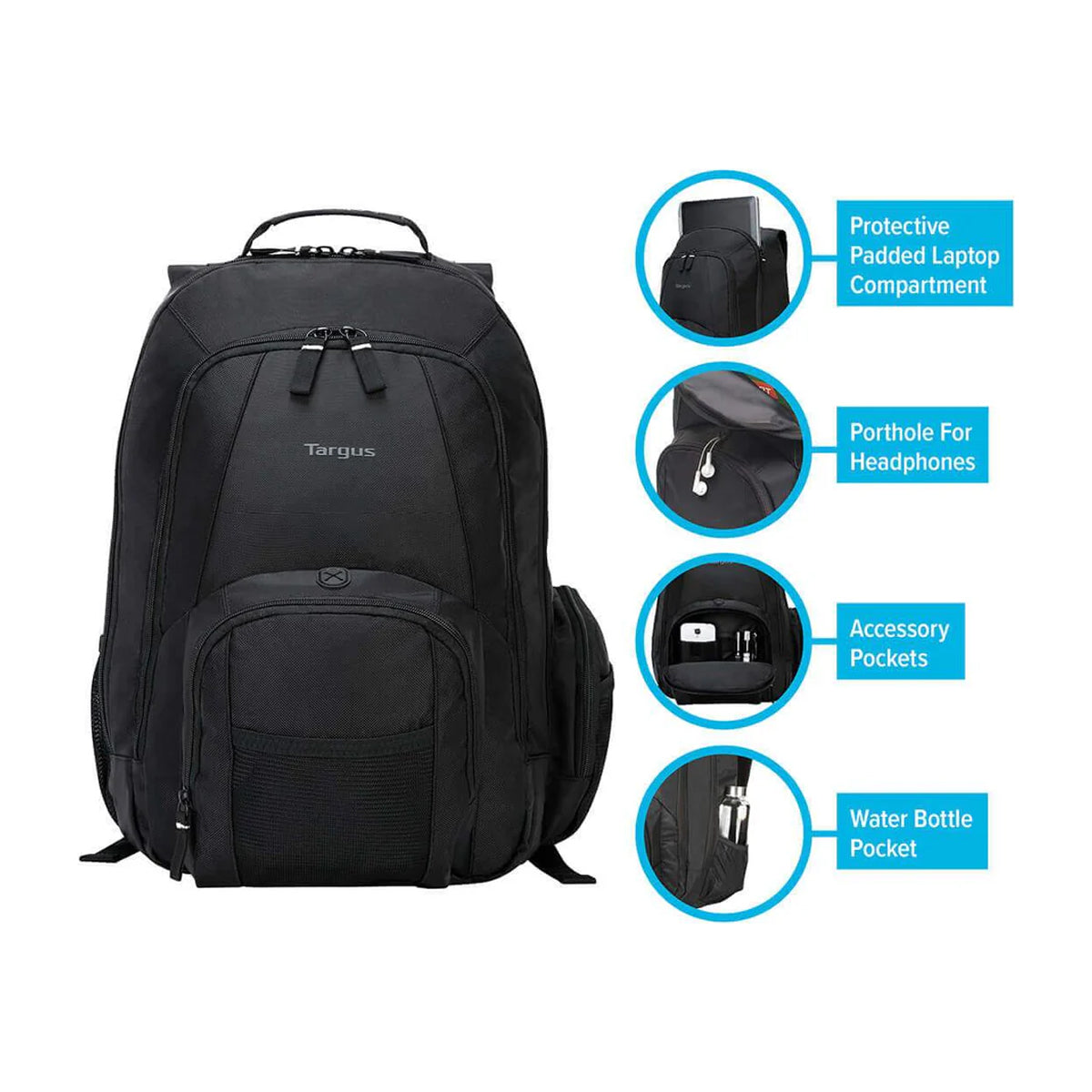 Targus Groove Mochila para Laptop de hasta 16" | Negro