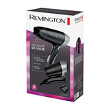 Remington Secador de Cabello para Viajes | 2 Velocidades | Bivoltaje | Mango Plegable | Negro