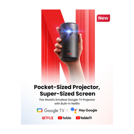 Anker Nebula Capsule 3 Proyector Portátil Smart | Google TV | FHD | 200 Lúmenes | 40" - 120" | 2.5H | 16:9 | WiFi | Bluetooth | Altavoces de Audio Dolby