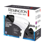 Remington Power Volumen 2000 Secador de Cabello | Revestimiento de Cerámica e Iones 2 Velocidades | Blanco