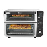 Ninja Horno Eléctrico Doble 12-en-1 | Digital | Freidora de Aire | Convección | Tecnología FlavorSeal | FlexDoor | 1800W | Negro Plateado