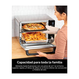 Ninja Horno Eléctrico Doble 12-en-1 | Digital | Freidora de Aire | Convección | Tecnología FlavorSeal | FlexDoor | 1800W | Negro Plateado