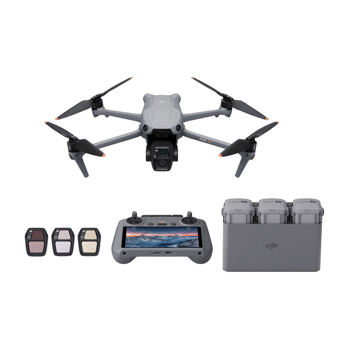 DJI Air 3S Drone Fly More Combo | Quadcopter | 50MP | Video 4K | 3 Baterías | Cargador Triple | OcuSync 4.0 | ActiveTrack 360° | 45 Min