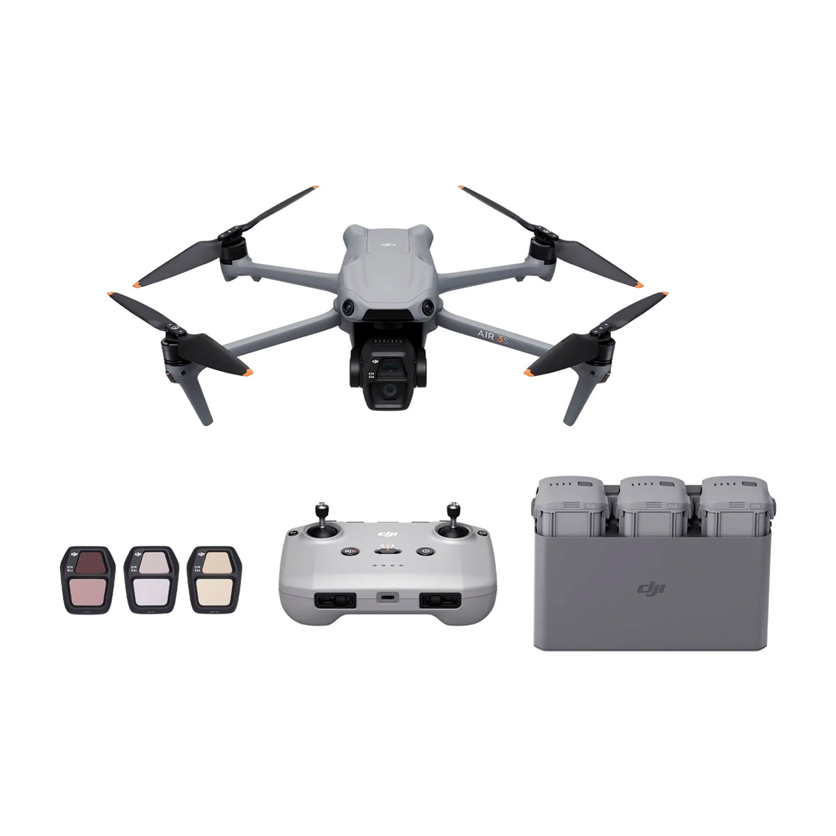 DJI Air 3S Drone Fly More Combo | Quadcopter | 50MP | Video 4K | 3 Baterías | Cargador Triple | OcuSync 4.0 | ActiveTrack 360° | 45 Min