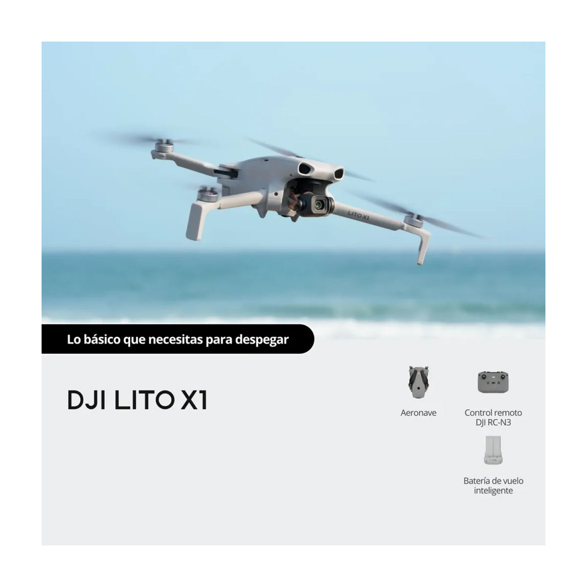 DJI Lito X1 Drone | RCN3 | Quadcopter | 48MP | Video 4K | OcuSync 4.0 | ActiveTrack 360° | 36 Min