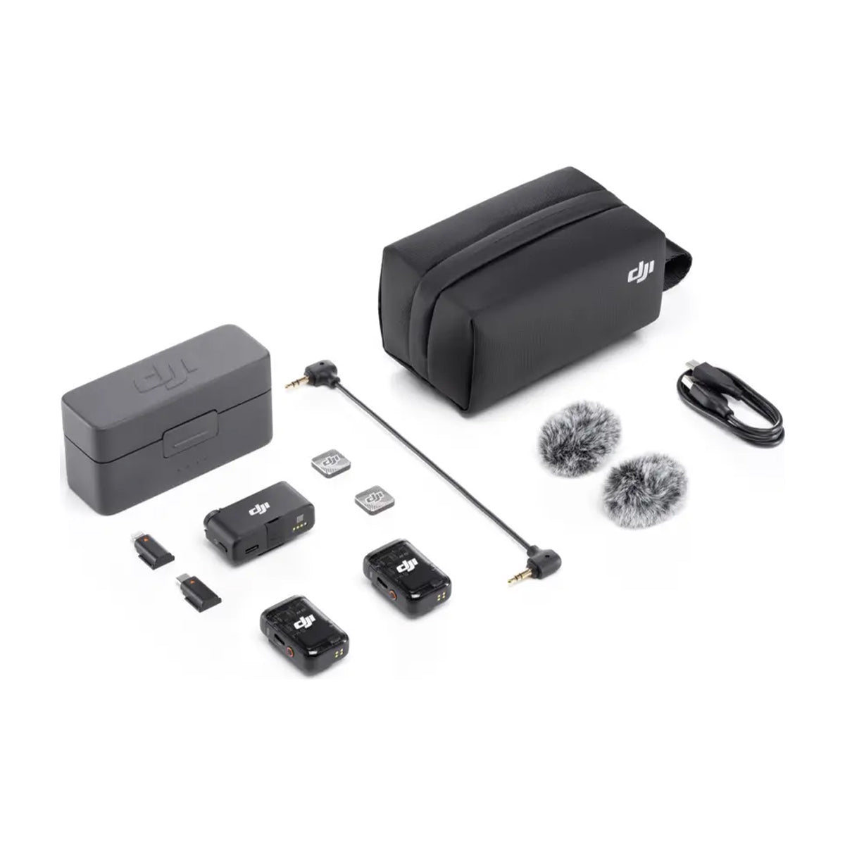 DJI Mic 2 Sistema de Micrófono Inalámbrico Doble Canal | 2 Transmisores | Para Cámaras Profesionales, Smartphones, Tablets y Computadoras | Negro