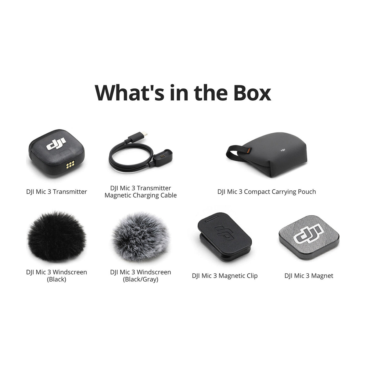 DJI Mic 3 Micrófono Inalámbrico | 1 Transmisor | Para Cámaras Profesionales, Smartphones, Tablets y Computadoras | Negro