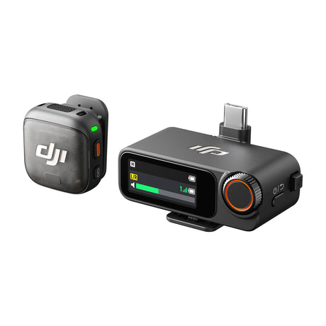 DJI Mic 3 Micrófono Inalámbrico | 1 Transmisor | 1 Receptor | Para Cámaras Profesionales, Smartphones, Tablets y Computadoras | Negro