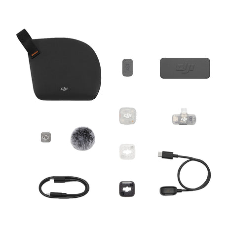 DJI Mic Mini 2S Sistema de Micrófono Inalámbrico Doble Canal | 1 Transmisor | 1 Receptor Móvil | Para Cámaras Profesionales, Smartphones, Tablets y Computadoras | Cubierta Magnética Intercambiable